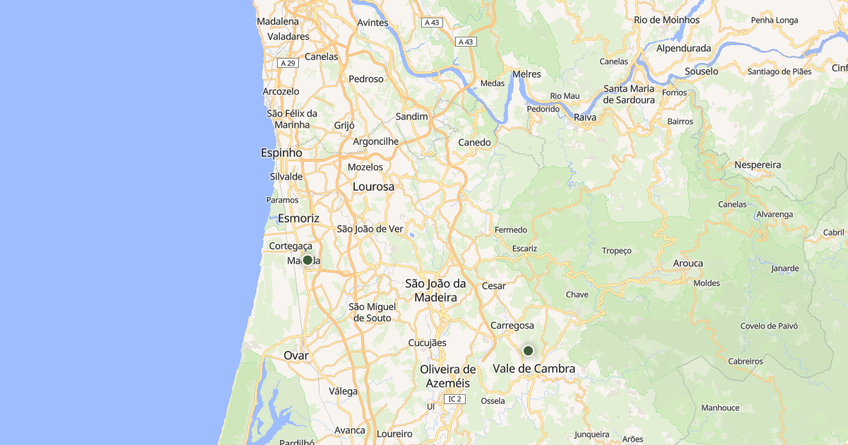 Mapa do concelho de Santa Maria da Feira