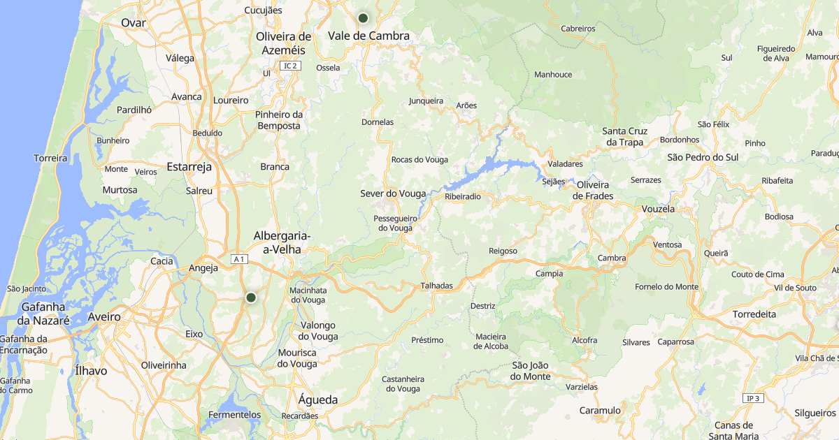 Mapa do concelho de Sever do Vouga