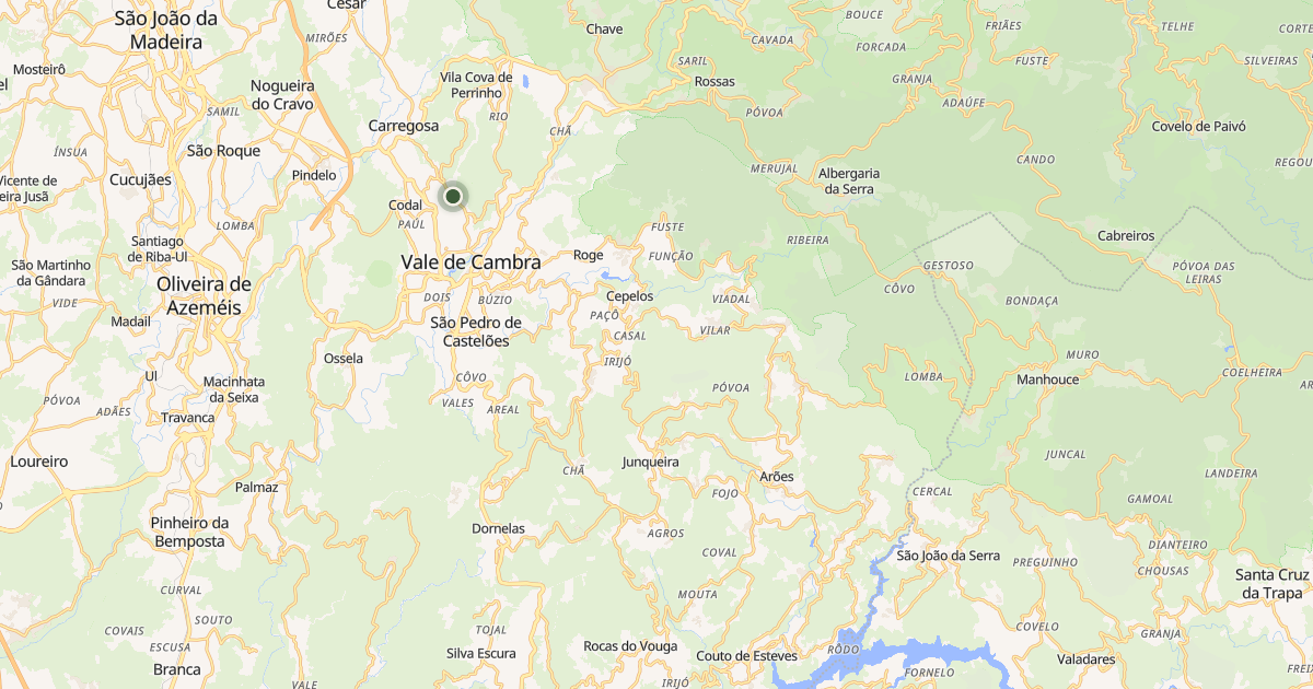 Mapa do concelho de Vale de Cambra