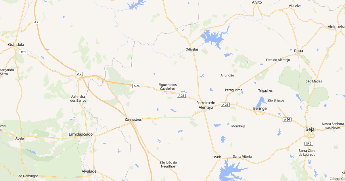Mapa do concelho de Ferreira do Alentejo