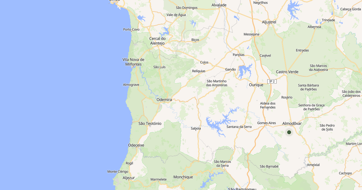 Mapa do concelho de Odemira