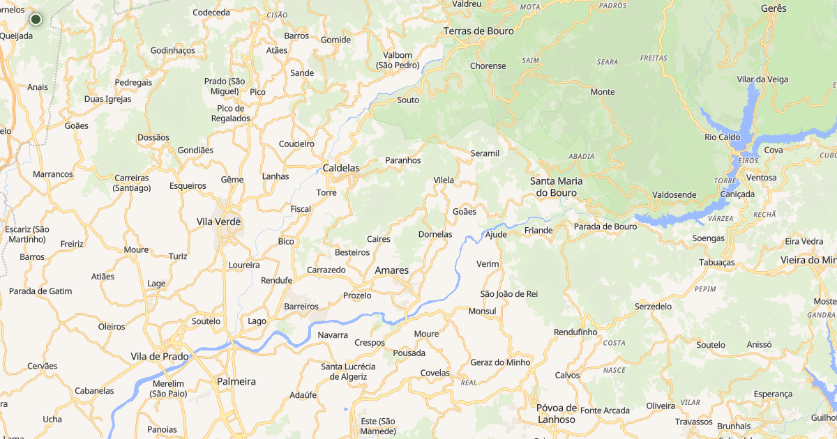 Mapa do concelho de Amares
