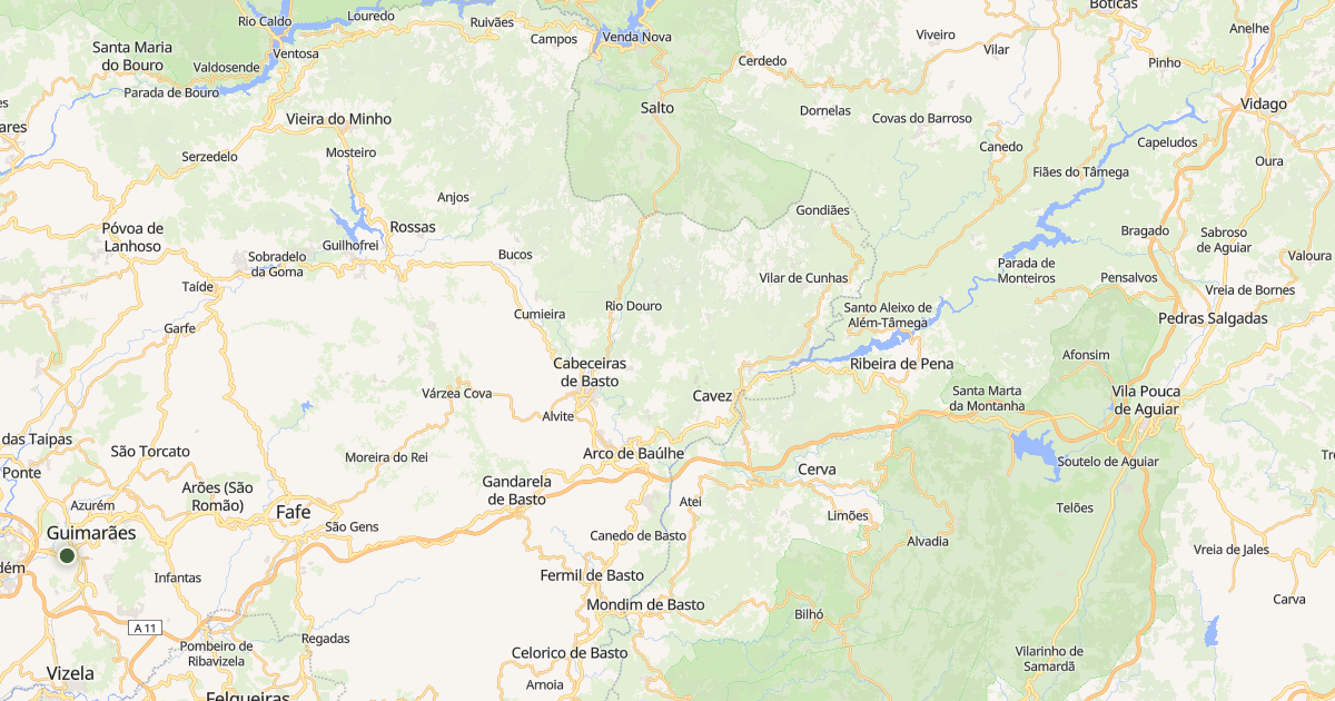 Mapa do concelho de Cabeceiras de Basto