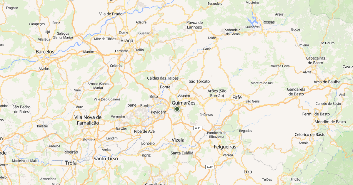 Mapa do concelho de Guimarães