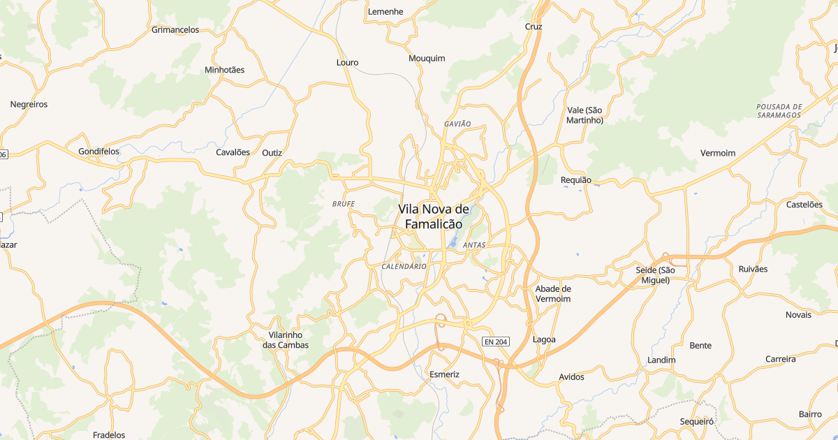 Mapa do concelho de Vila Nova de Famalicão