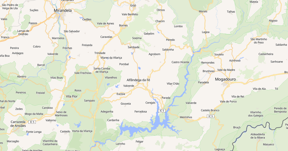 Mapa do concelho de Alfândega da Fé