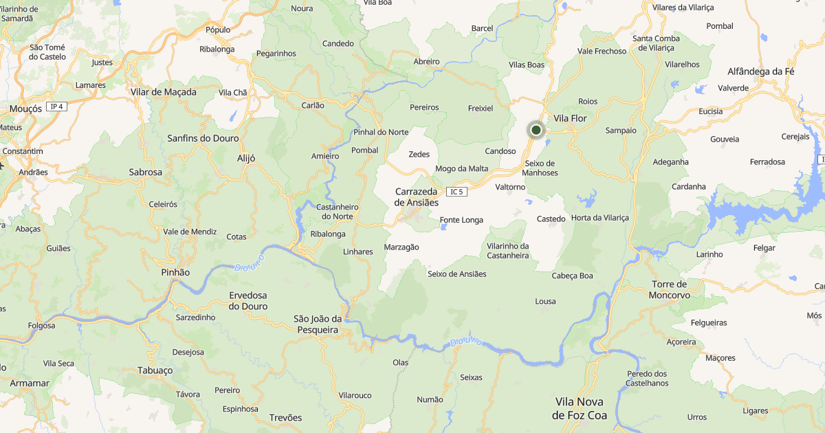 Mapa do concelho de Carrazeda de Ansiães