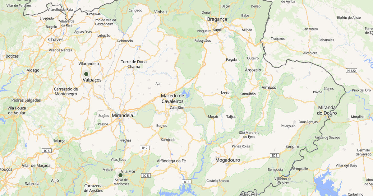 Mapa do concelho de Macedo de Cavaleiros