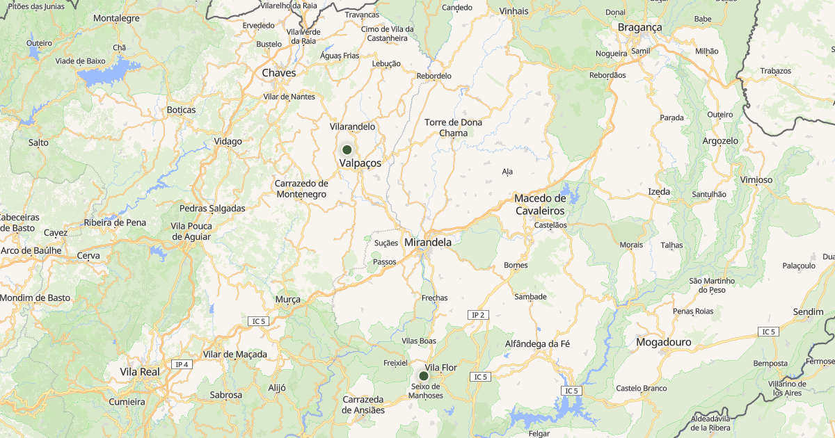 Mapa do concelho de Mirandela