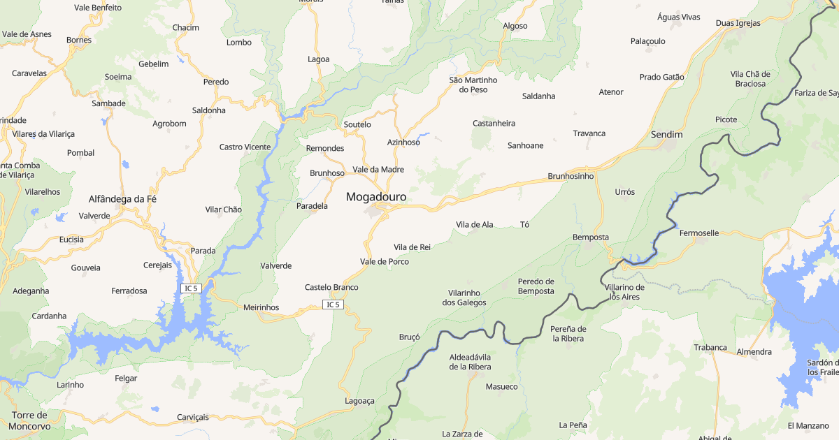 Mapa do concelho de Mogadouro