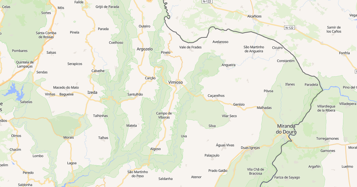 Mapa do concelho de Vimioso