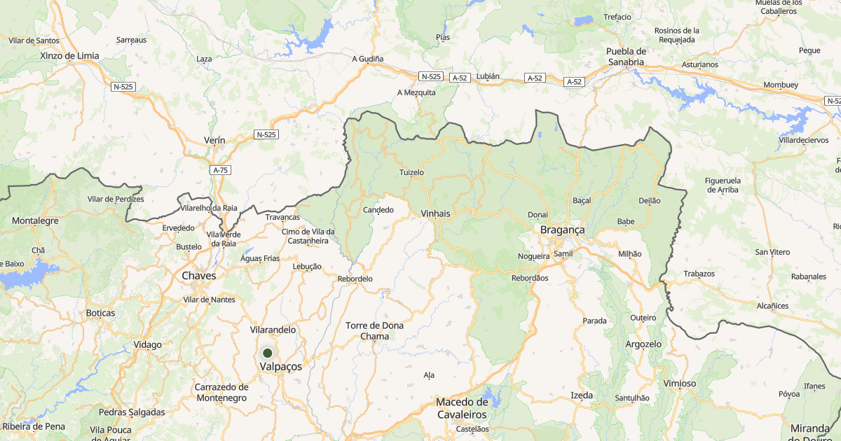 Mapa do concelho de Vinhais