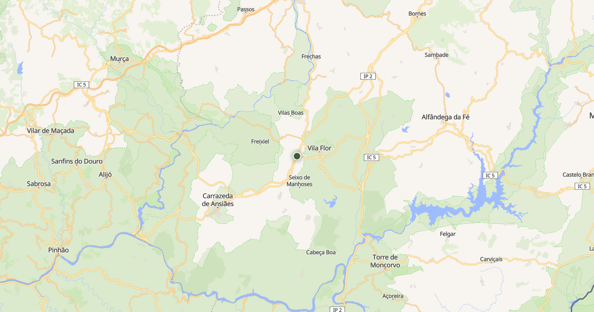 Mapa do distrito de Bragança