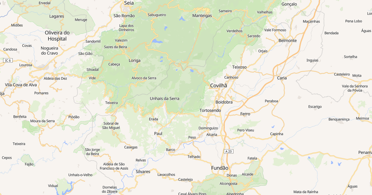 Mapa do concelho de Covilhã