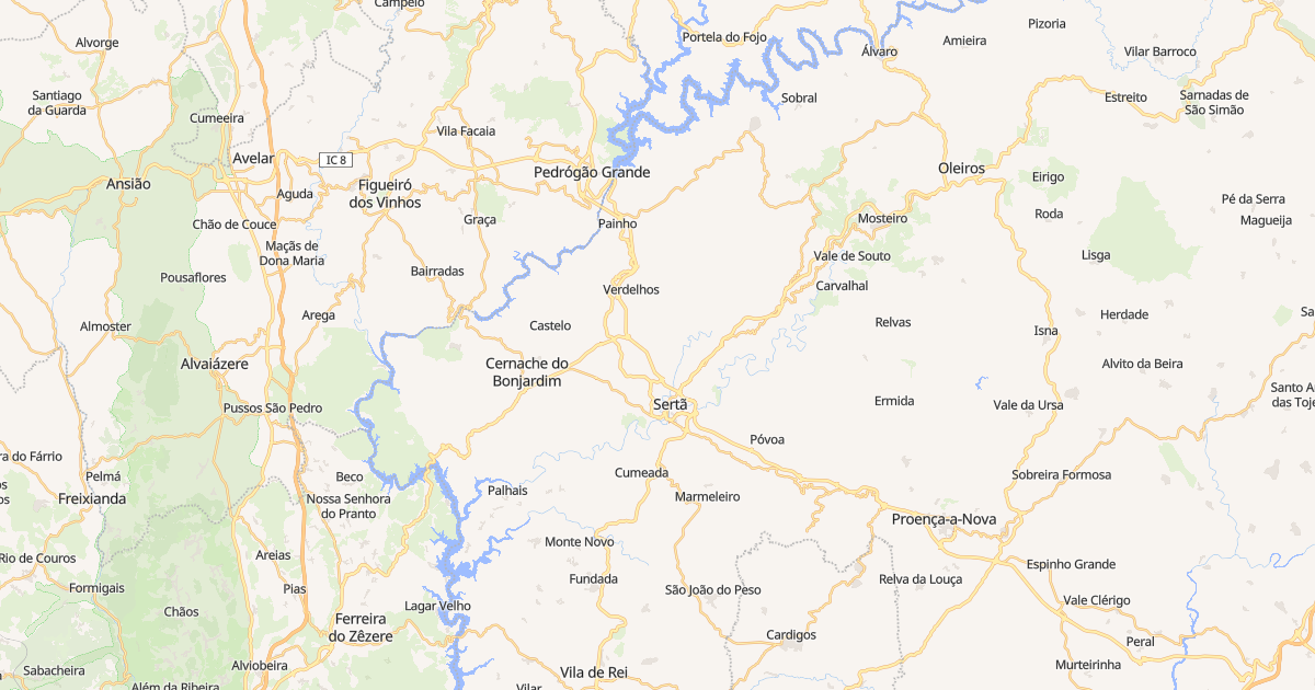 Mapa do concelho de Sertã