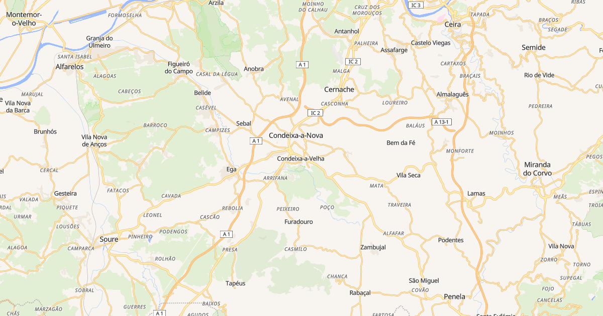 Mapa do concelho de Condeixa-a-Nova, Coimbra
