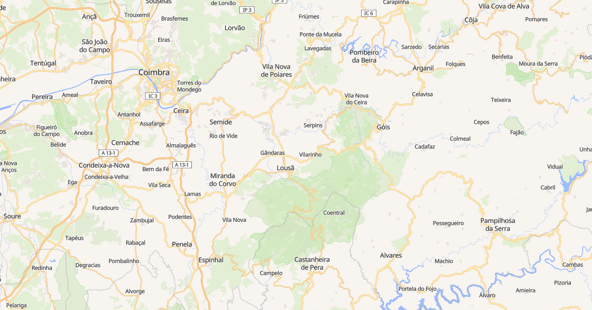 Mapa do concelho de Lousã