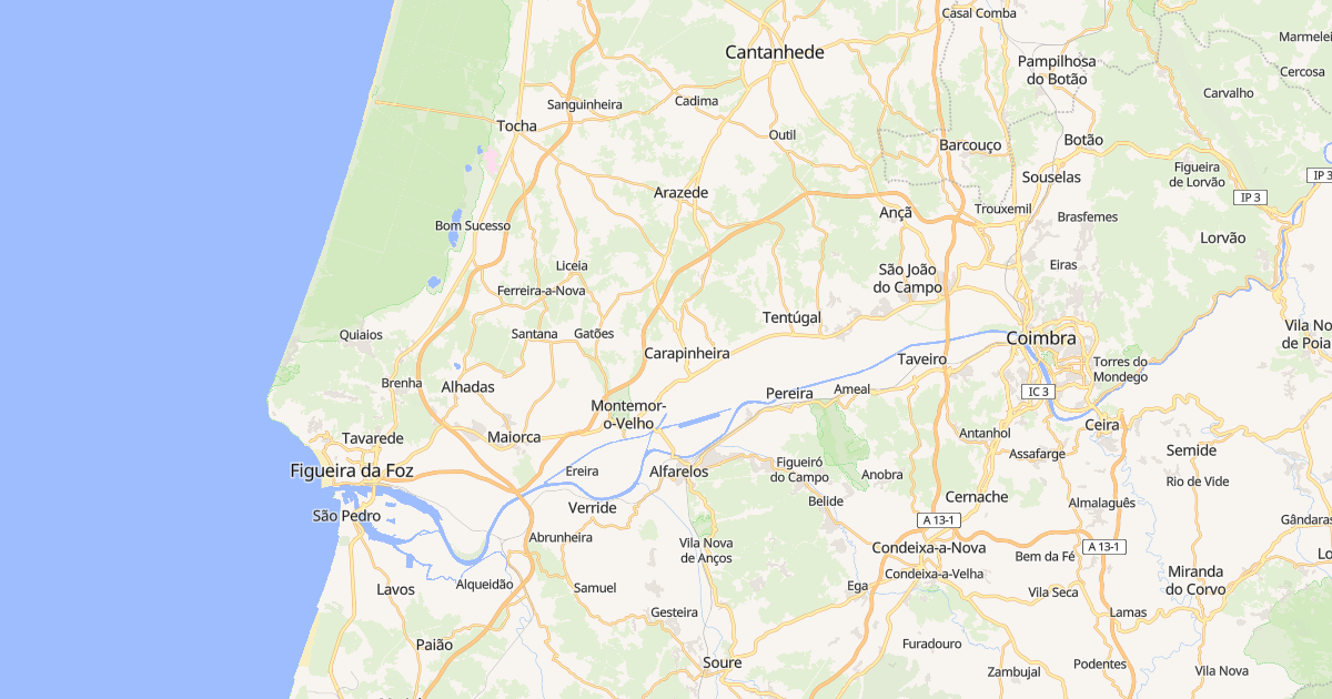 Mapa do concelho de Montemor-o-Velho