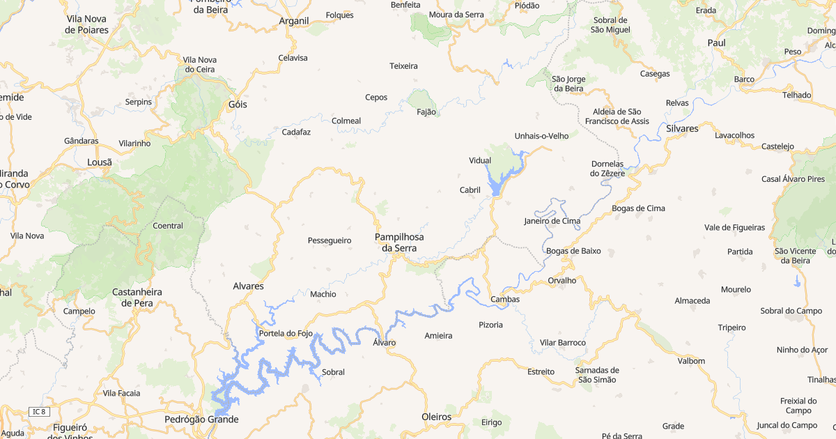 Mapa do concelho de Pampilhosa da Serra
