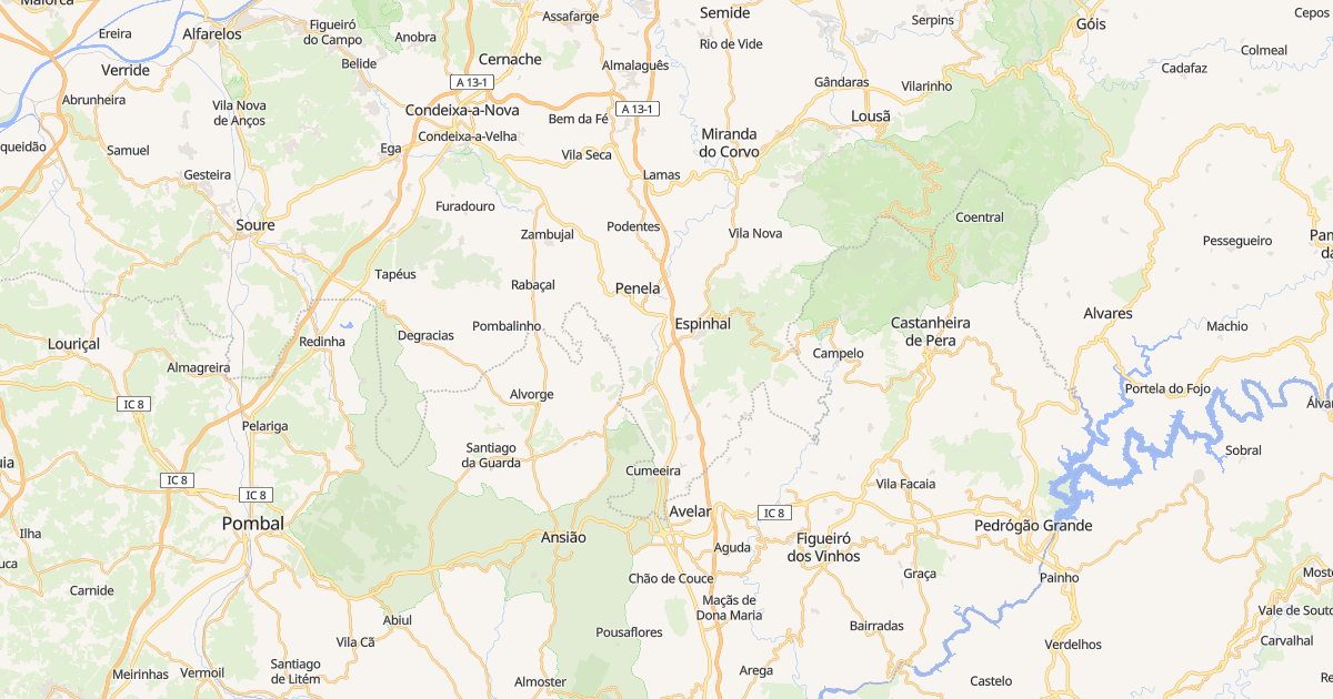 Mapa do concelho de Penela, Coimbra