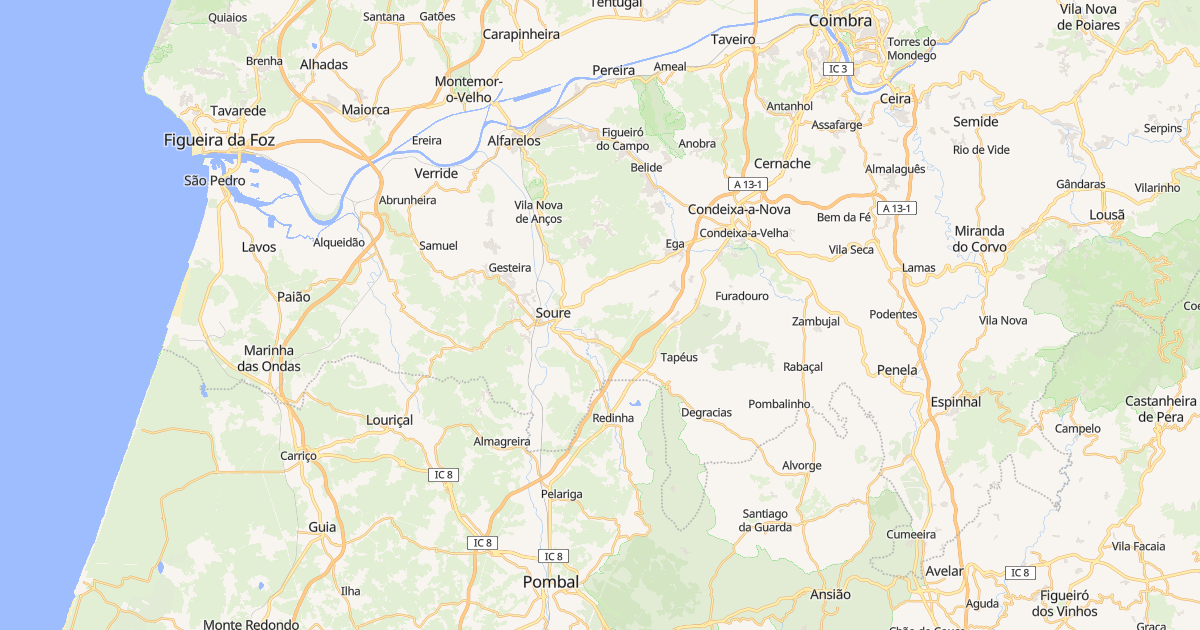 Mapa do concelho de Soure