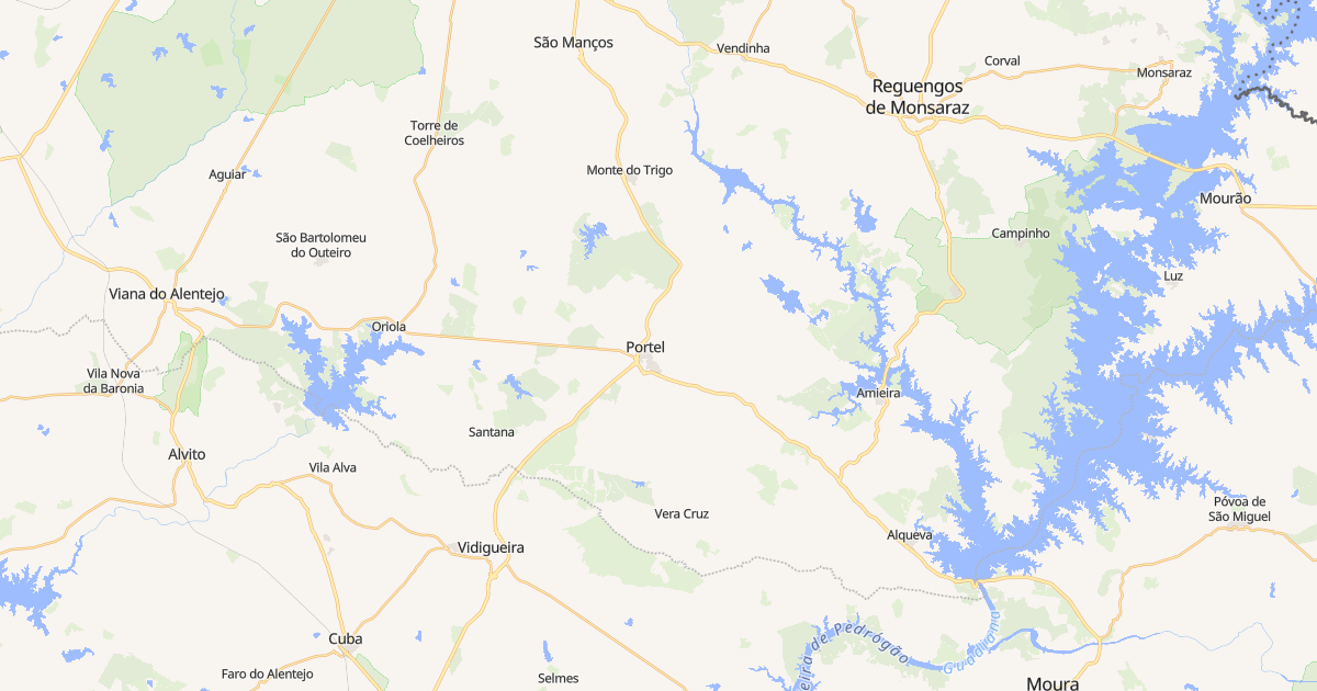 Mapa do concelho de Portel