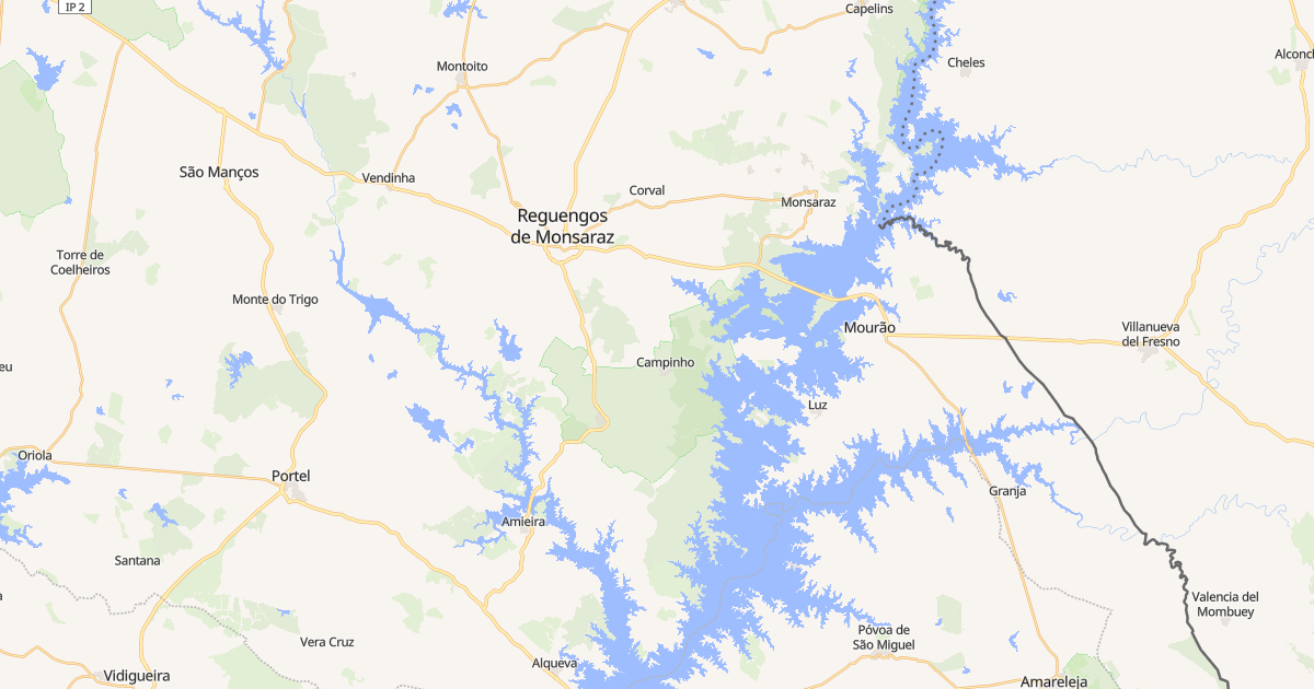 Mapa do concelho de Reguengos de Monsaraz