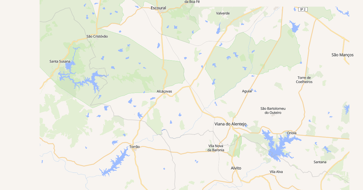 Mapa do concelho de Viana do Alentejo