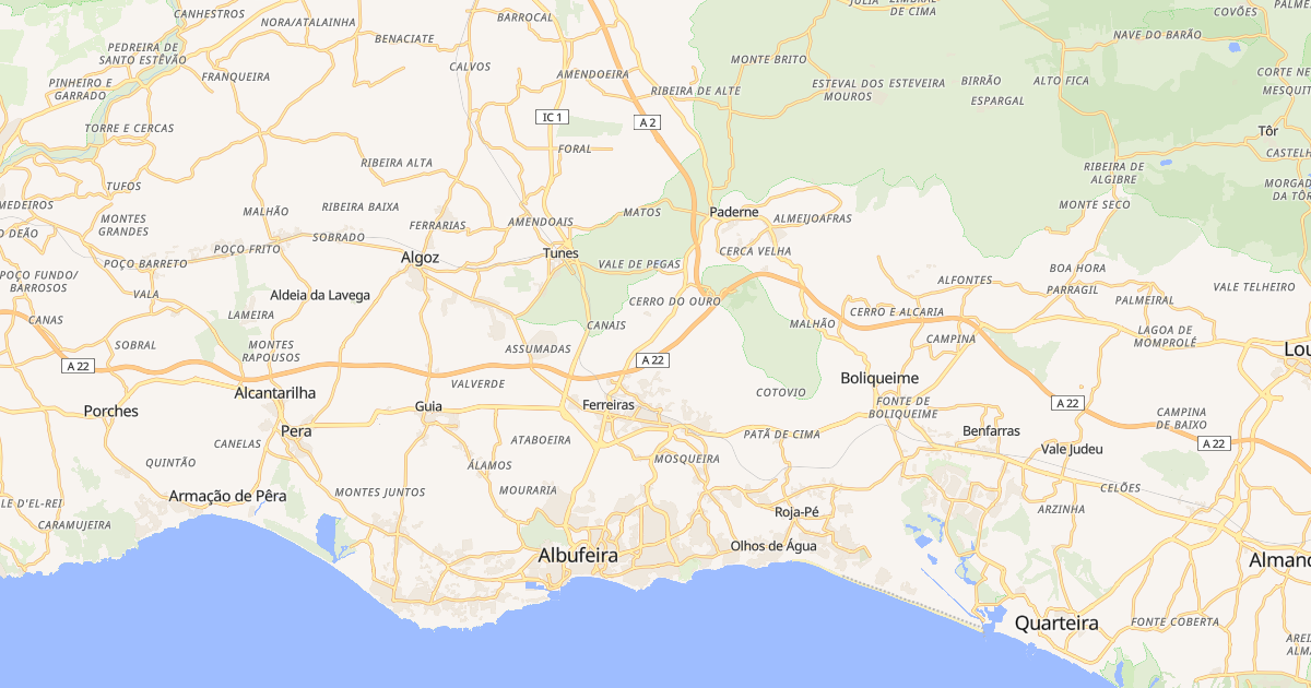 Mapa do concelho de Albufeira