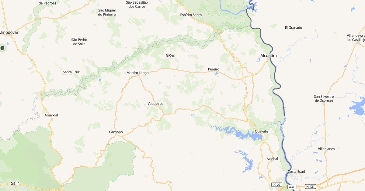 Mapa do concelho de Alcoutim