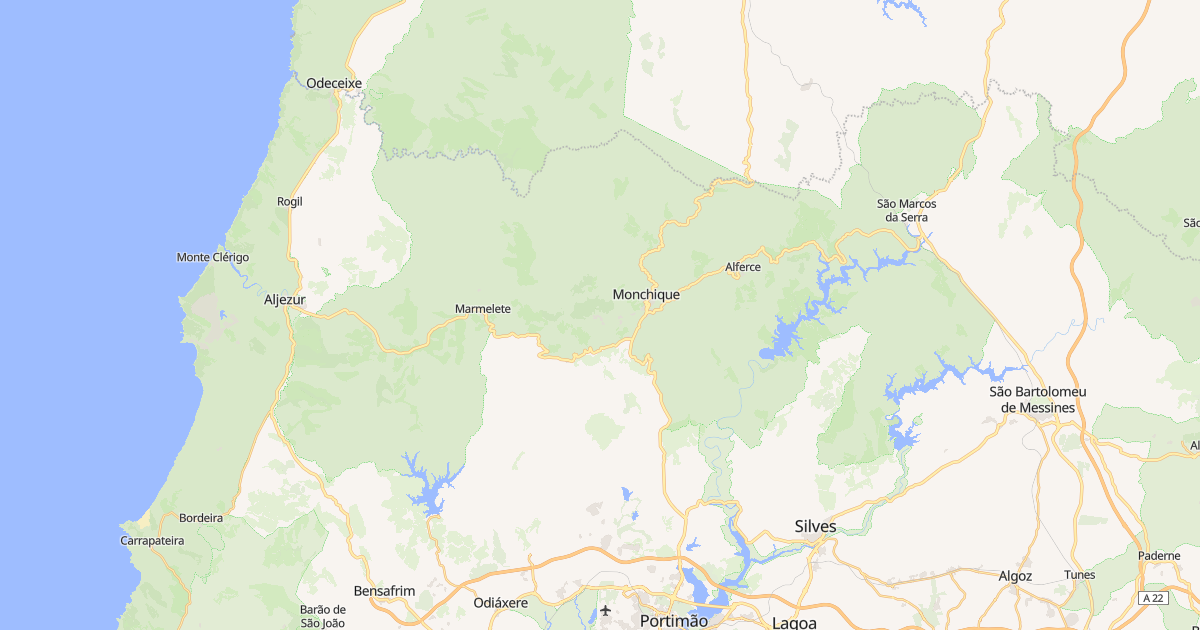 Mapa do concelho de Monchique