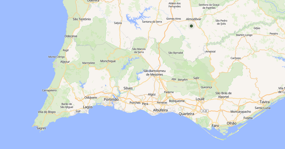 Mapa do concelho de Silves