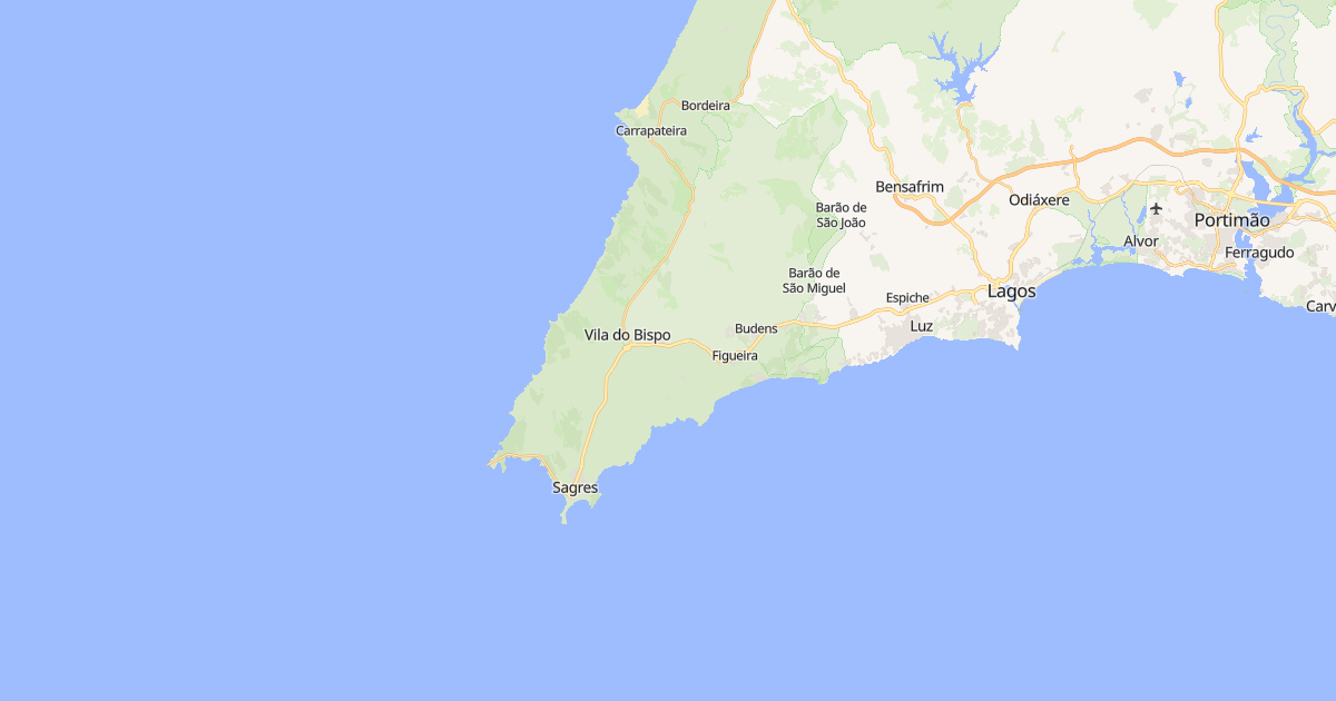 Mapa do concelho de Vila do Bispo