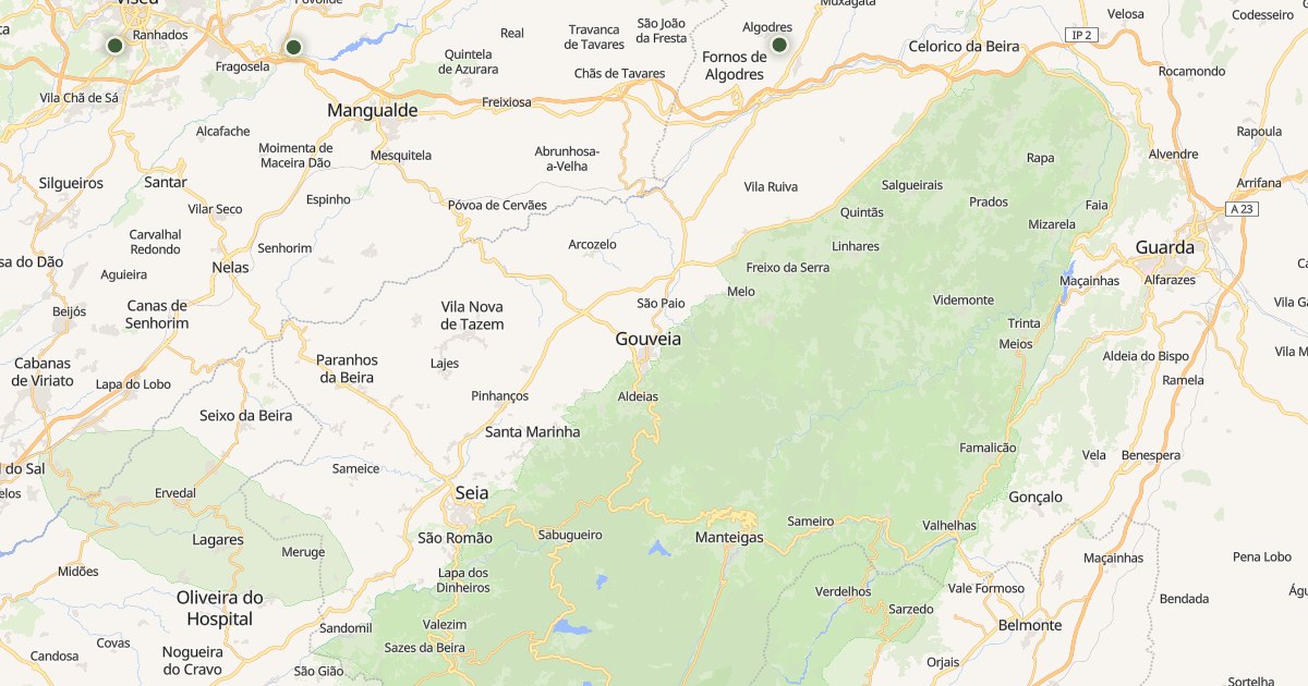 Mapa do concelho de Gouveia