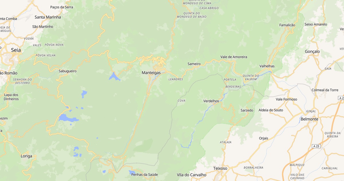 Mapa do concelho de Manteigas