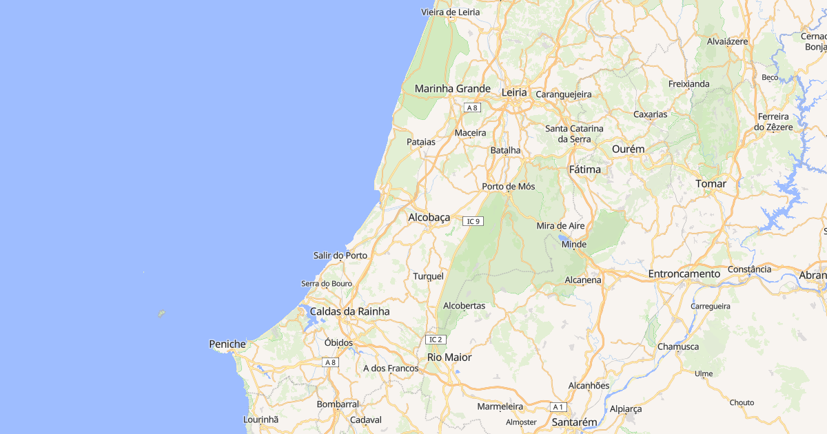 Mapa do concelho de Alcobaça
