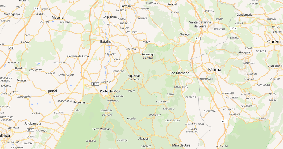 Mapa do concelho de Batalha