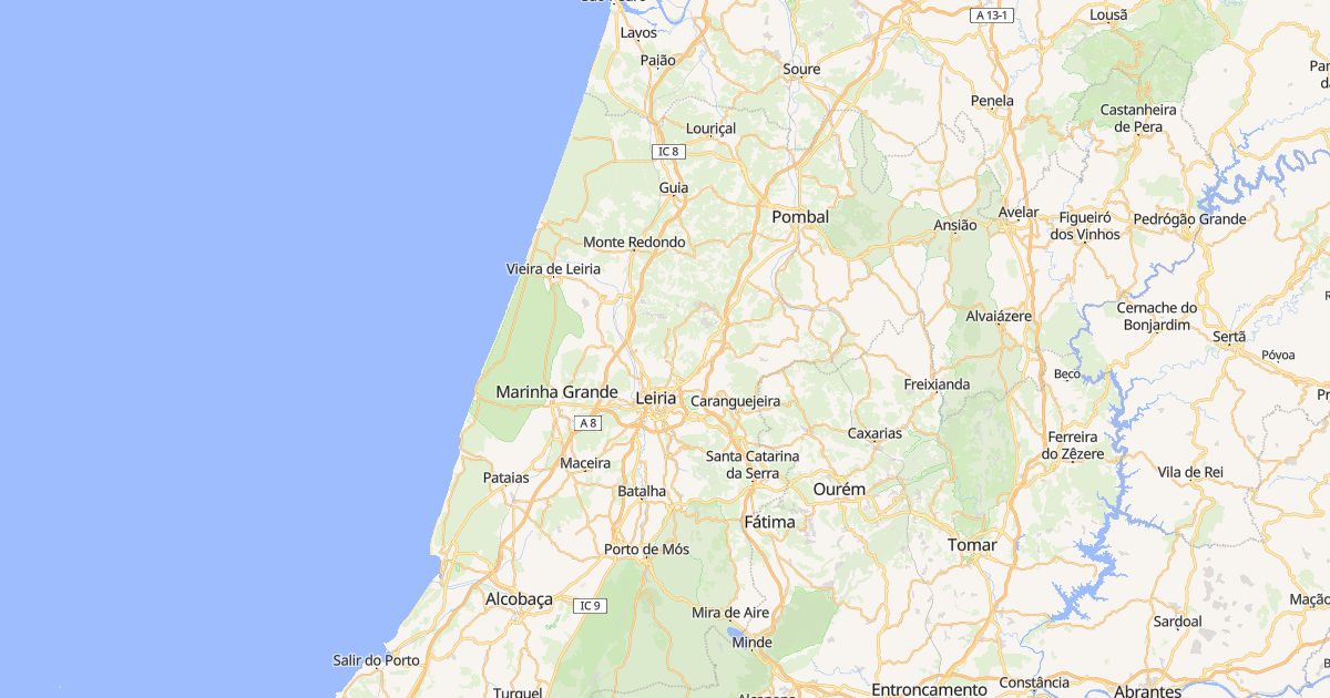 Mapa do concelho de Leiria