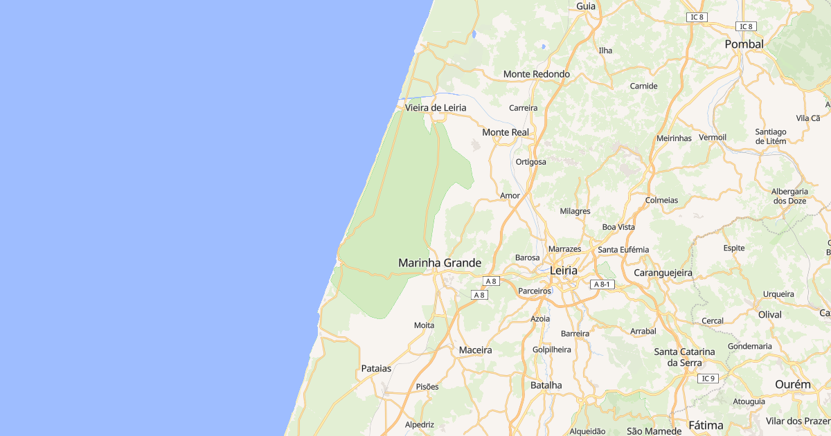 Mapa do concelho de Marinha Grande