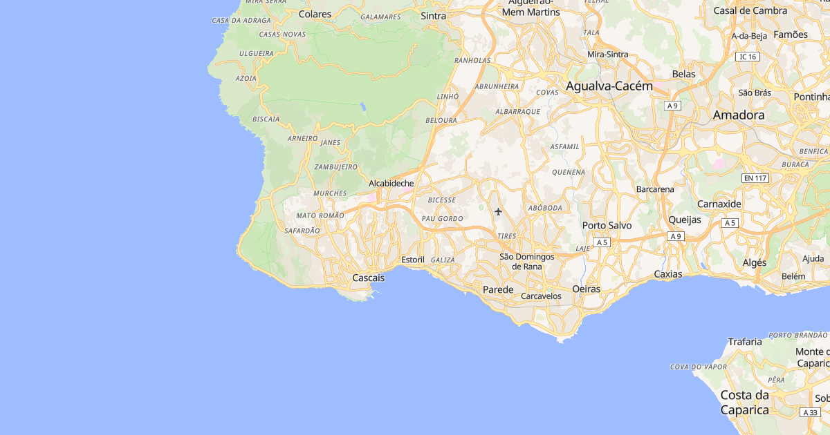 Mapa do concelho de Cascais