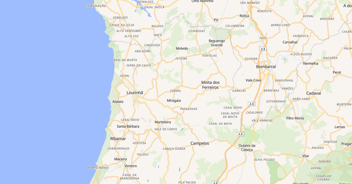 Mapa do concelho de Lourinhã