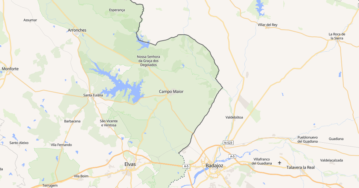 Mapa do concelho de Campo Maior
