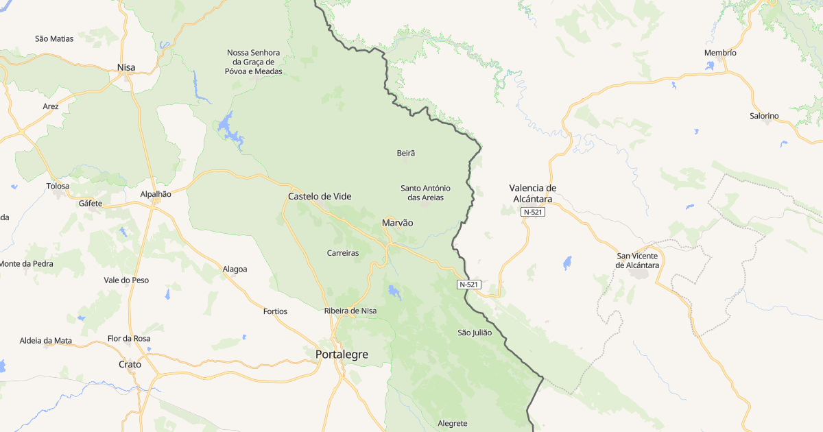 Mapa do concelho de Marvão