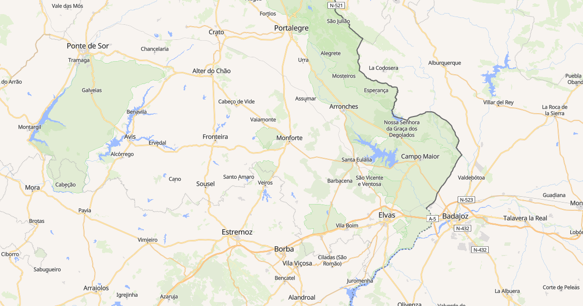 Mapa do concelho de Monforte