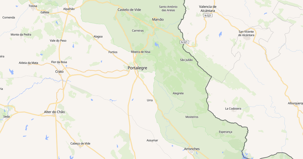 Mapa do concelho de Portalegre