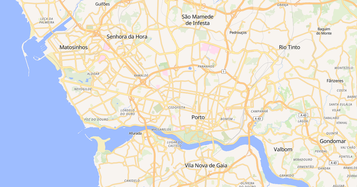 Mapa do concelho de Porto