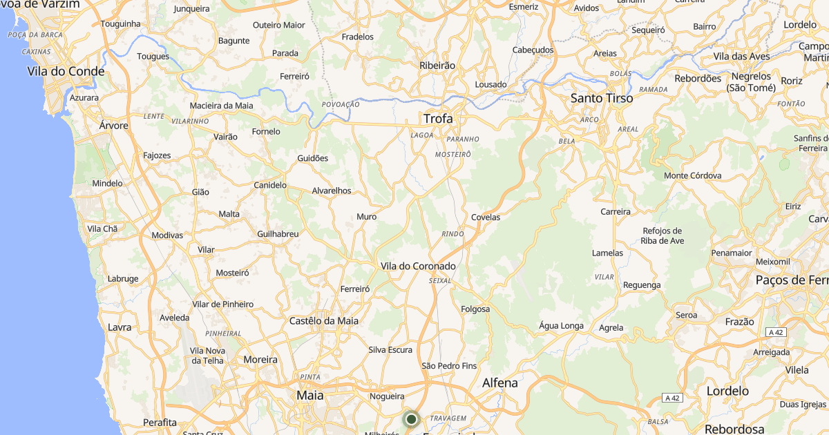 Mapa do concelho de Trofa