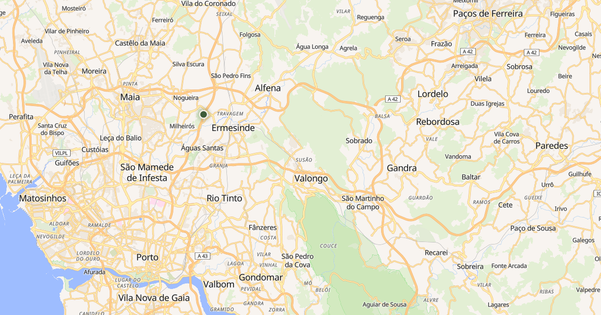 Mapa do concelho de Valongo