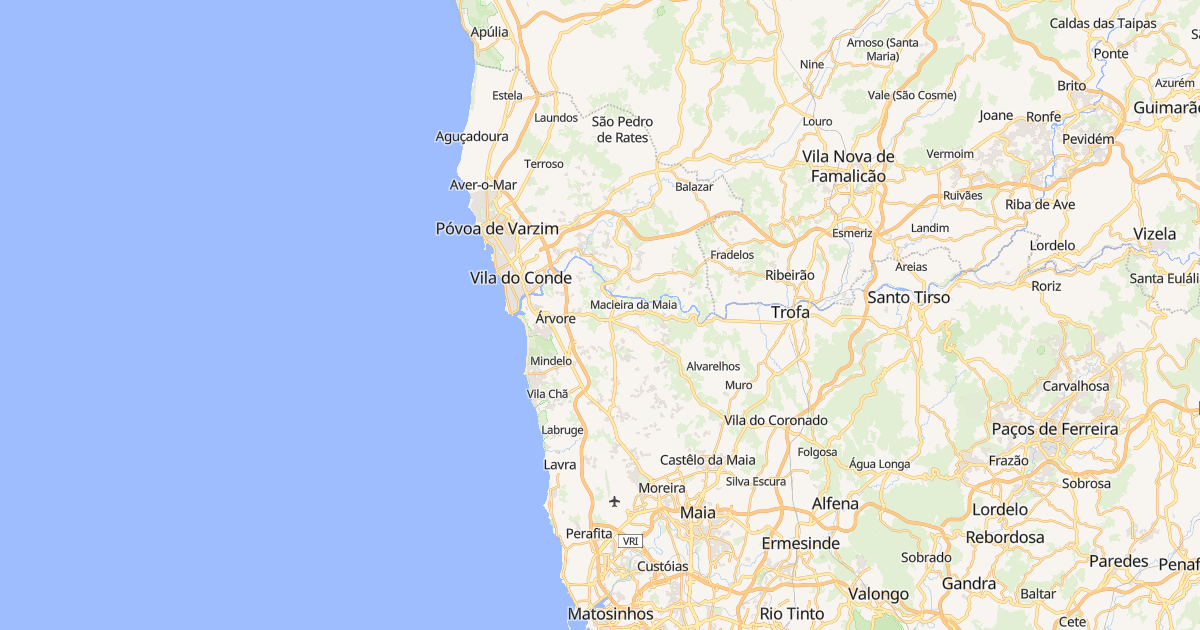 Mapa do concelho de Vila do Conde