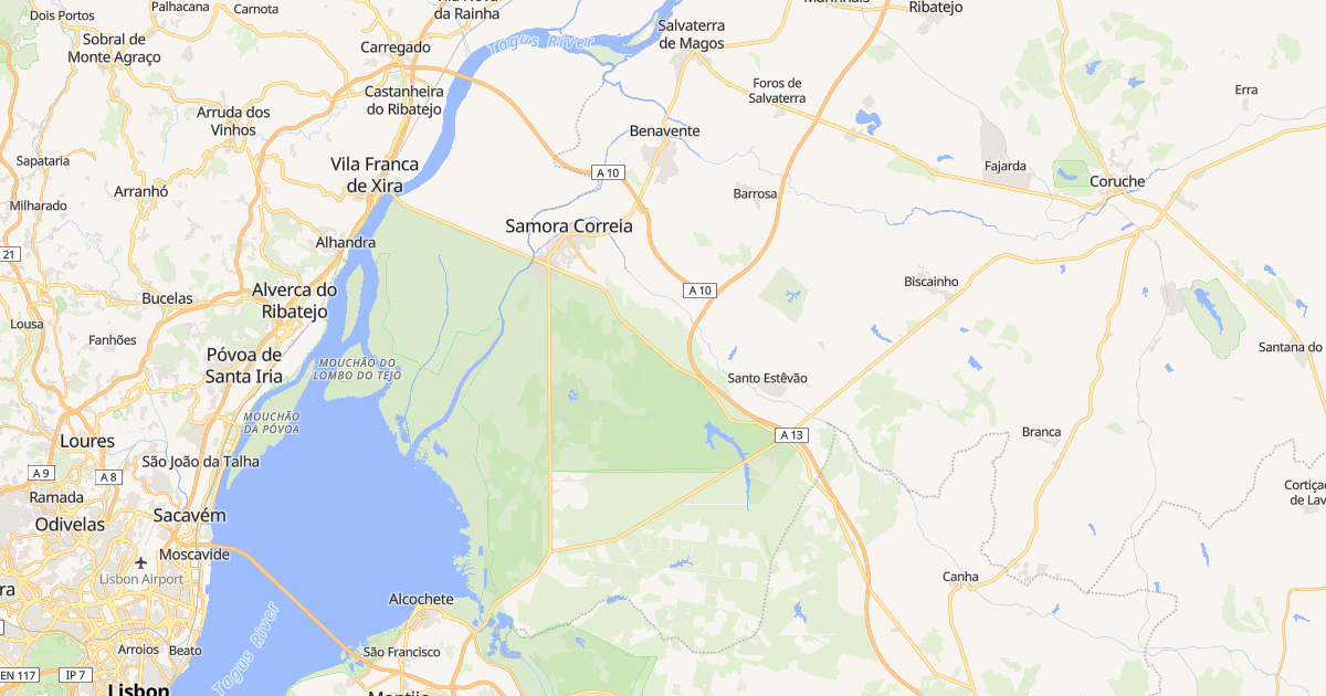 Mapa do concelho de Benavente